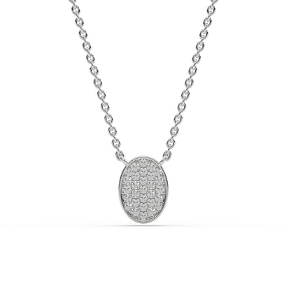 Sterling Silver Moissanite Oval Pave Dainty Choker Necklace