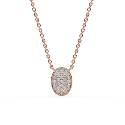 Sterling Silver Moissanite Oval Pave Dainty Choker Necklace